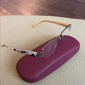 Vera Bradley VB3030 Camillia Stainless Steel Half Rim Floral Women's Eyeglasses